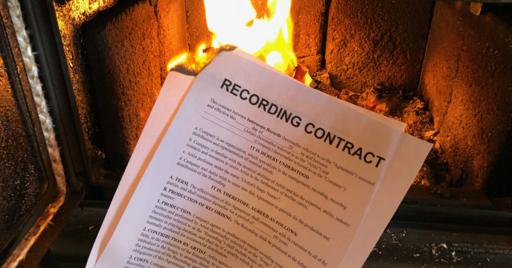 recording contract on fire